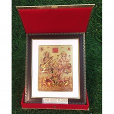 Gold Plated Laxmi Ganesh Saraswati Golden Red Velvet Box Packing